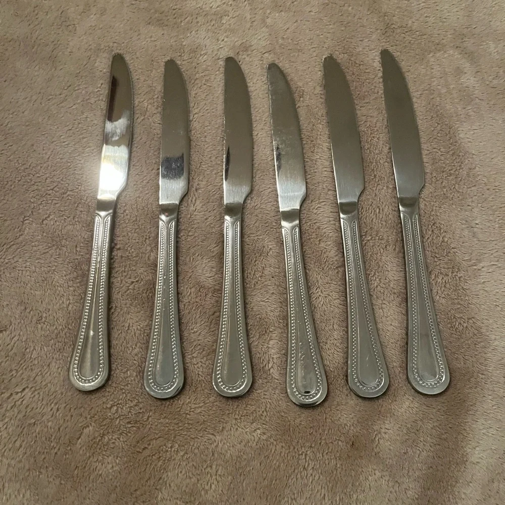 Modern Solid Dinner Knife Stainless Steel Set of 6